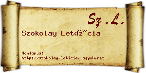Szokolay Letícia névjegykártya